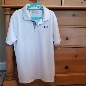 Under Armour youth large white polo shirt